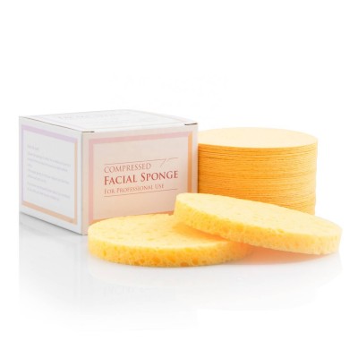 Face Clean 100% Natural Compressed Cellulose Round Facial Sponges For Personal Care