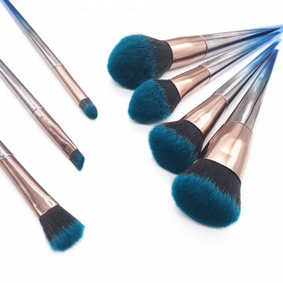 New Flat Loose Powder Blush Gradient Brush Diamond Makeup Brush Set Blue Custom Makeup Brushes Blue